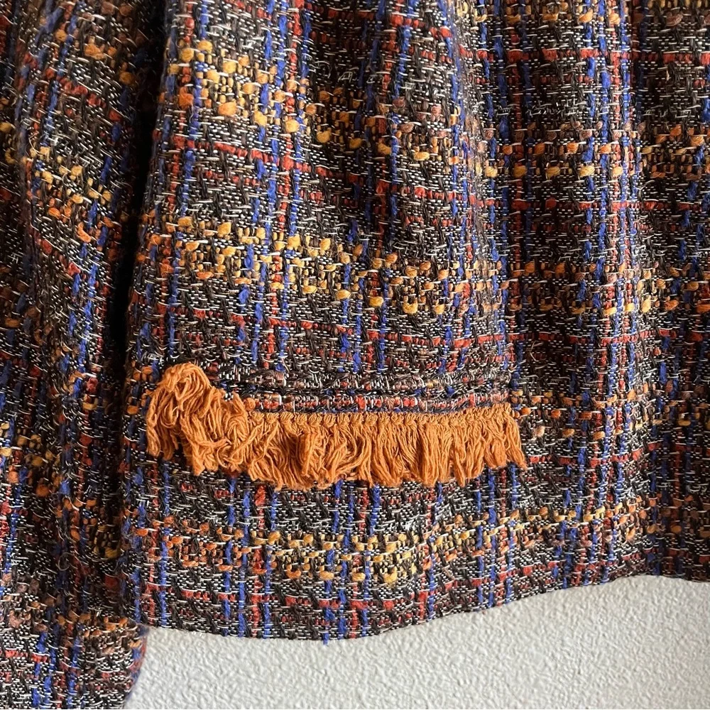 Jessica London Multicolor Tweed Blazer with Fringe - Picture 6 of 13